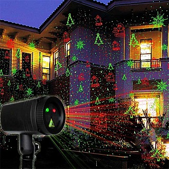 Laser Φωτισμός Εξωτερικούς Χώρου Με Χριστουγεννιάτικα Σχέδια Moving Garden Laser Light